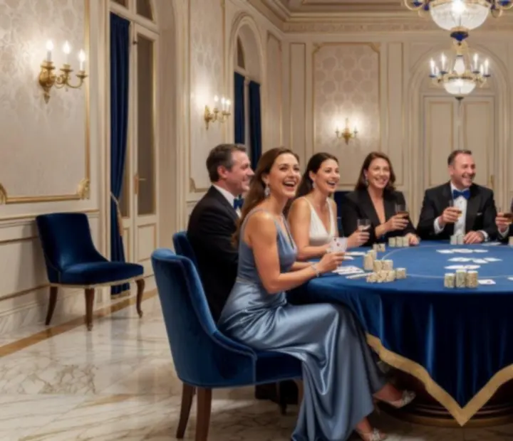 Ambiance vénitienne prestigieuse lors d'une soirée poker récréative