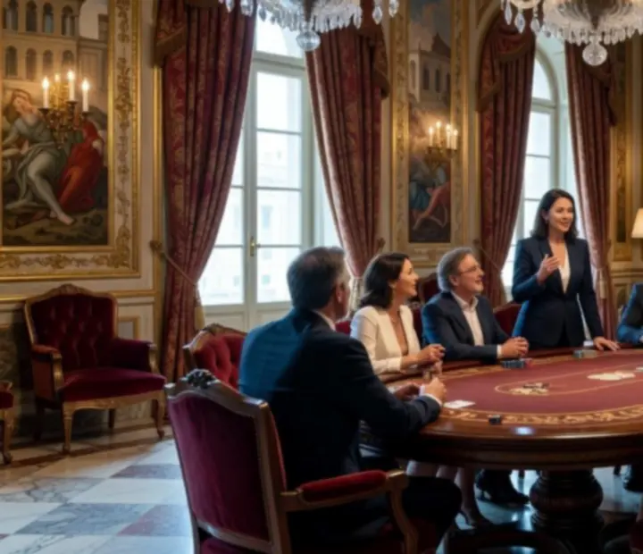 Exemple de soirée poker récréative avec invités autour d'une table