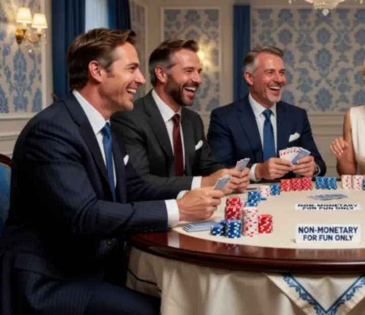 Animation de poker social autour d'une table avec un groupe de participants